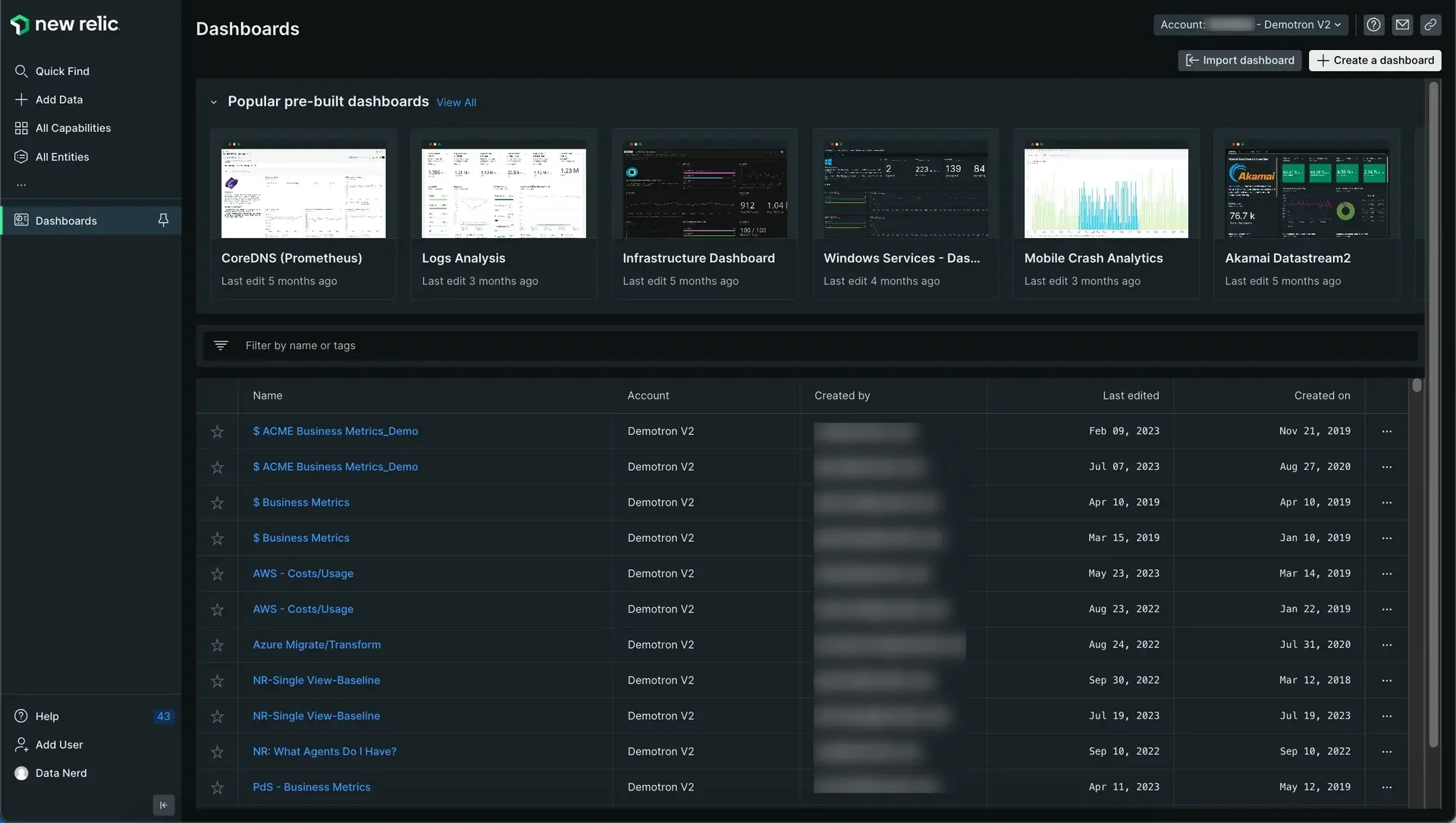 New Relic Dashboard (Source: New Relic Docs)